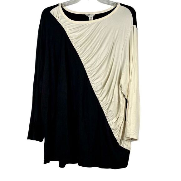Cato Est. 1946 1/2 Black Cream Draped Sweater 22/24W - Picture 1 of 9